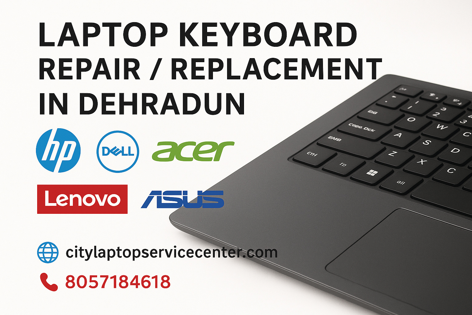 Laptop Keyboard Repair & Replacement in Dehradun | HP, Dell, Lenovo, Asus, Acer