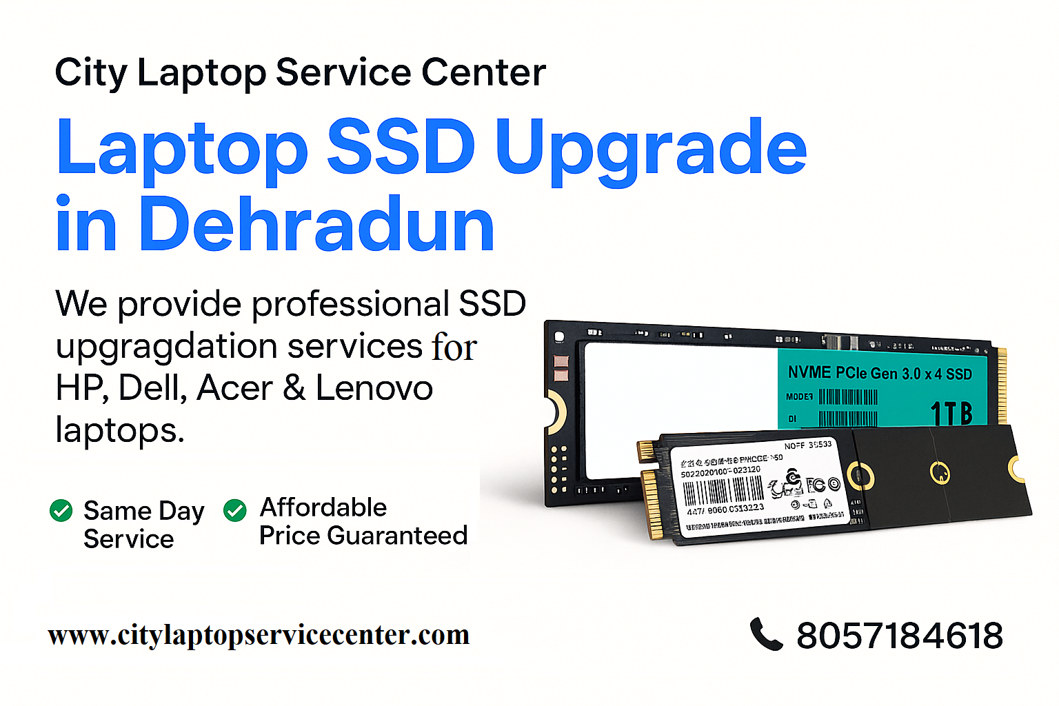 Laptop SSD Upgrade Service in Dehradun | City Laptop Service Center